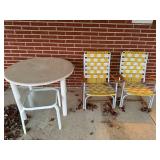 VTG Lawn Chairs Rockers Plastic table
