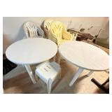 Plastic tables and Chairs