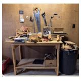 Wooden Workbench, Hand Tools, Power Tools