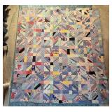 Handmade Scrap Quilt & Diamond-Stitched Quilt