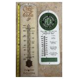 Pair of Vintage Advertising Thermometers