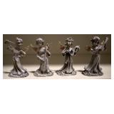 4 mini Pewter Angel Figurines
