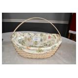 Longaberger Basket w/ Cloth & Plastic Liner