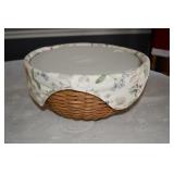 Longaberger Round Basket w/ Plastic Container