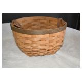 Longaberger Round Basket w/ Leather Handles