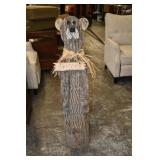 Handmade Carved Bear Tree Bark