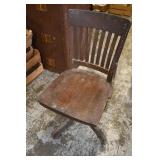 Vtg Milwaukee Chair Co Swivel Bankers Chair