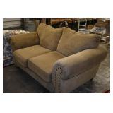 Beige Fabric Love Seat
