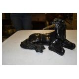 Vtg Plaster Unicorn Statue