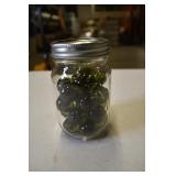 Jar of Vintage Green Grape Cluster Marbles?