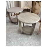 Round Wood Side Tables
