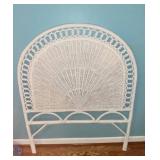White Wicker Twin Size Headboard