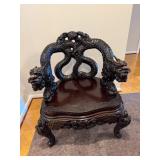 Antique Chinese Wood Carved Dragon Chair
