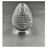 Clear Glass Bubble Paperweight