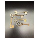 Five Vintage Metal Keys