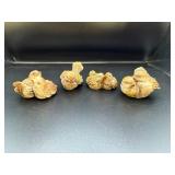 Four Bird Figurines
