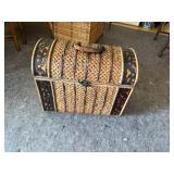 Wood and Wicker Decorative Chest