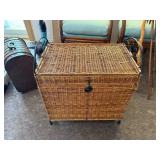 Wicker Storage Basket with Metal Handles