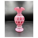 Pink Coin Dot Pattern Glass Vase