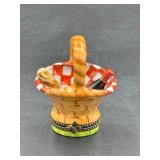 Limoges Peint Main Basket Trinket Box