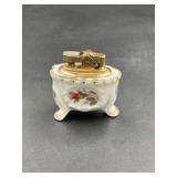 Porcelain Tabletop Lighter with Floral Design