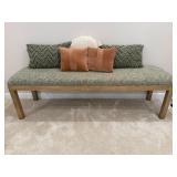 Upholstered Bench With Decorative Pillows