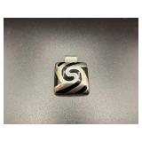 Sterling Silver 925 Pendant with Black Inlay