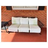 Wrought Iron Patio Rocking Sofa With Cushions