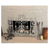 Fireplace Ensemble with Screen and Tools