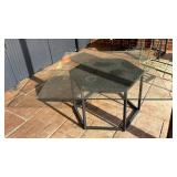 Metal Side Table w/ Removeable Glass Top