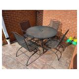 Metal Patio Table and Four Chairs