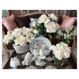 Decorative Set with Florals and Plate