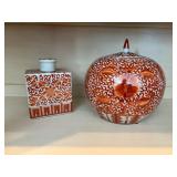 Red and White Ceramic Vessels