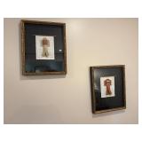 Framed Origami Kimono Artworks, Pair