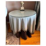 Round Side Table with Glass Top