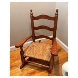 Wood Rocking Chair with Woven Seat