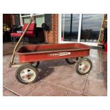 Vtg. Foremost Red Metal Pull Wagon