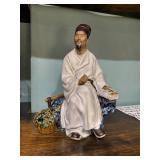 Porcelain Figurine of Seated Man