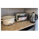 Crock-Pot, Oster Toaster Oven, and Hamilton Coffee