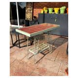 Tile Top Table with Metal Frame