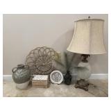 Home Decor Lot With Pineapple Lamp