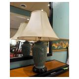Porcelain Table Lamp with Fabric Shade