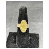 Sterling Silver Ring with Druzy Stone