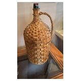 Vintage Wicker-Covered Glass Jug