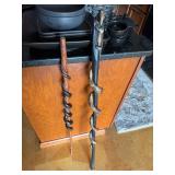 Wooden Walking Sticks with Snake Motif