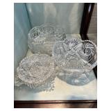 Cut Glass Bowls and Dish