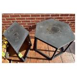 Two Metal Tables in Geometric Shapes