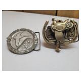 Two Metal Belt Buckles Collection