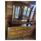 Oak Mid -Century Dresser with Mirror