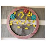 Round Floral Metal Wall Art